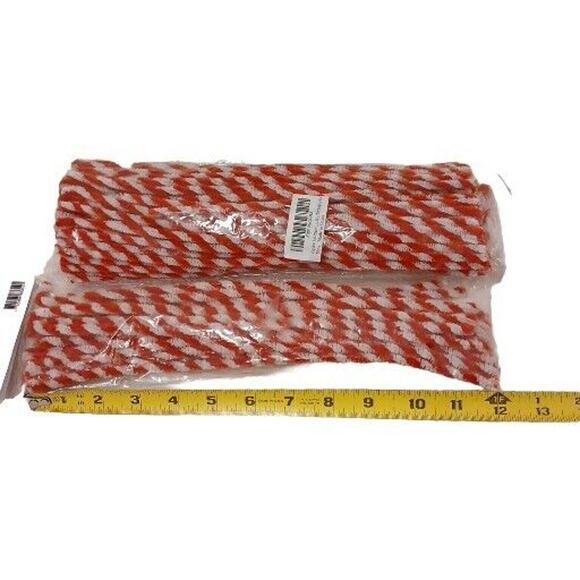 100 Pc Pipe Cleaners 12 inch CANDY CANE Red White Chenille Art Crafts Christmas - Picture 4 of 6